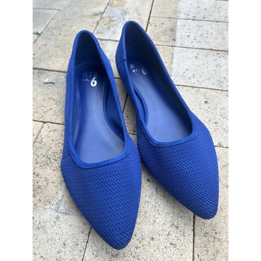 Mix No. 6 Cobalt Blue Knit Pointed Toe Flats Women's 6 Office Ballet Shoes 10